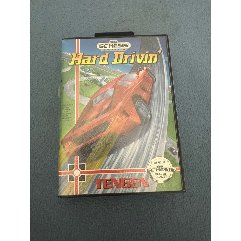 Hard Drivin Sega Genesis Tengen 1989 CIB‎ Racing Simulation 16-Bit Game